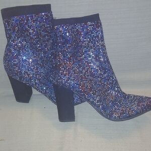 Sparkling Blue Ankle Boots